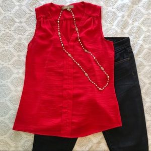 Banana Republic Red Sleeveless Blouse